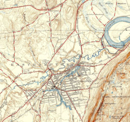 Manhan River Massachusetts map