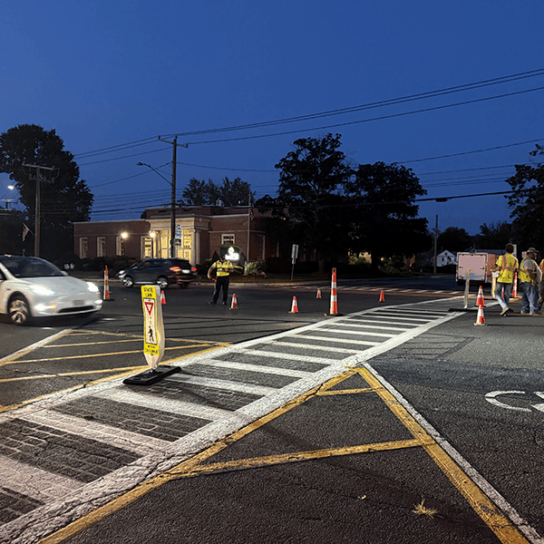 Easthampton Highway Department repainting street lines