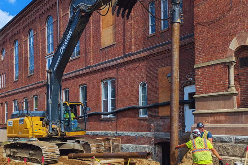 construction next to historic building