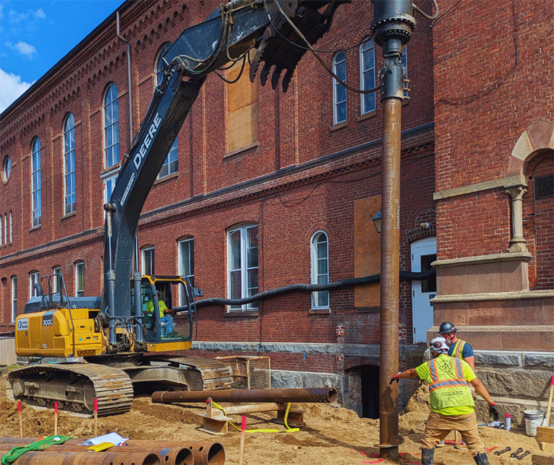 construction next to historic building