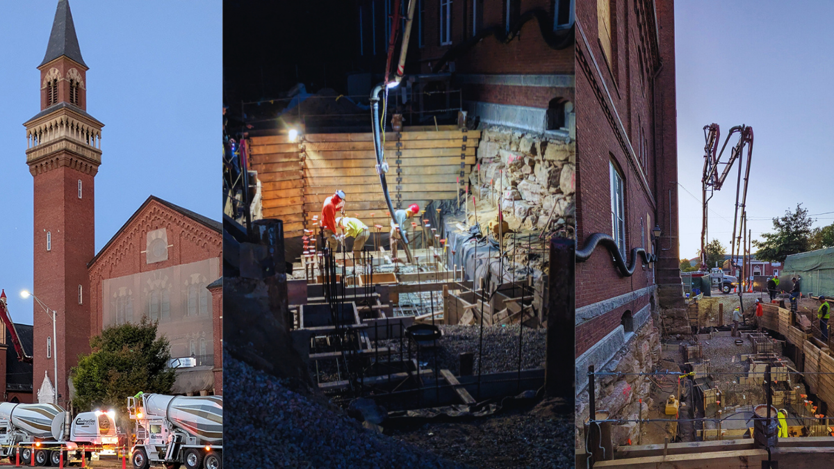 collage of three images of Old Town HAll